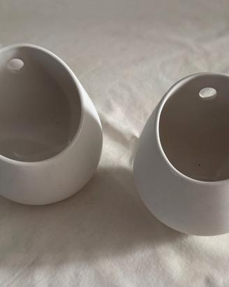 Vaso in ceramica bianca porta mestoli cucina