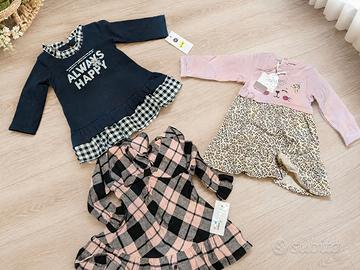 mini lotto 3 vestiti bimba 12 mesi nuovo