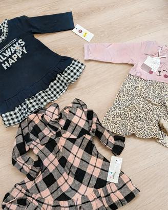 mini lotto 3 vestiti bimba 12 mesi nuovo