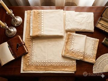 Lenzuola Matrimoniali Corredo Vintage - Pregiato R