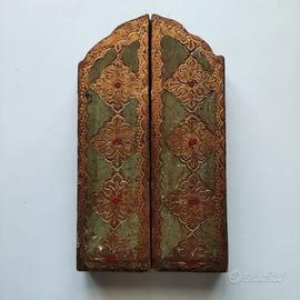 Antico Dittico Fiorentino Legno Dorato