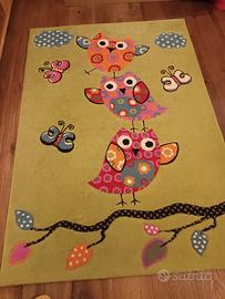 Tappeto per cameretta bambini con gufi 