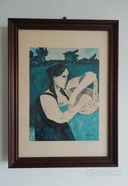 Litografia originale di Remo Brindisi CONTADINA