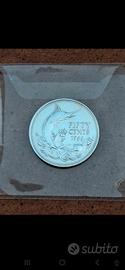 Moneta fifty cents Bahamas 1966 argento