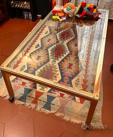 Tavolino da salotto vintage vetro