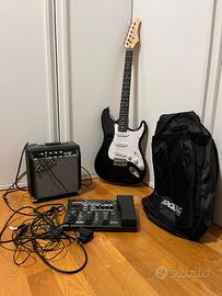 Kit Chitarra Elettrica + Ampli + Pedaliera + Borsa
