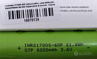 LiIon 21700 6000mah  Linkdata 60P 60-110A 10C