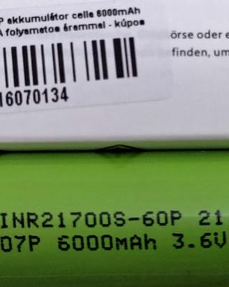 LiIon 21700 6000mah  Linkdata 60P 60-110A 10C