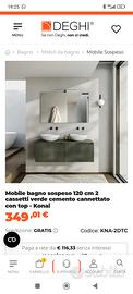 mobile da bagno sospes moderno con specchio nuovo 