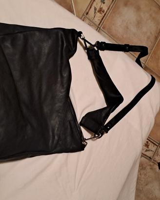 borsa nera pelle ixos