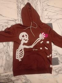 Felpa e-dept marrone con scheletro