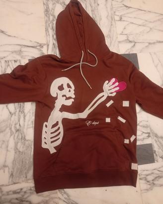 Felpa e-dept marrone con scheletro