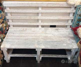 Panchina in pallet bianco Shabby