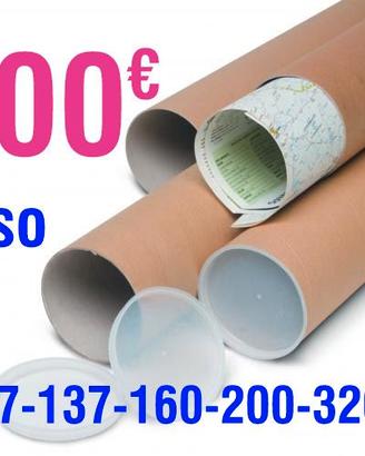 TUBI CARTONE grande formato diam 76 mm. spedizioni