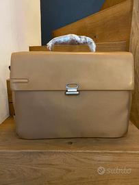 Borsa da lavoro Piquadro nuova in pelle e tessuto