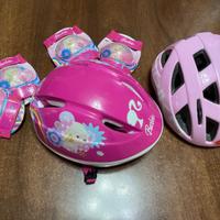 Casco+ginocchiere+paragomiti modello Barbie