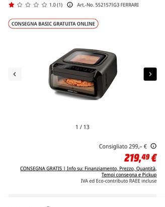 Fornetto Elettrico G3 Ferrari Forno Pizza Krispy