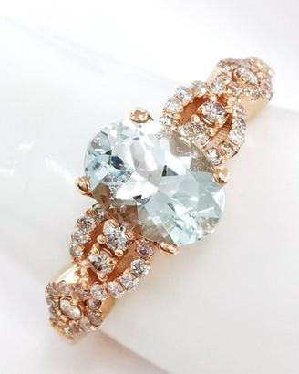 Anello di Pietra Amazzonite Anello di Perline Rotonde con