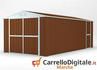 Box garage auto in Acciaio 327x611 legno scuro