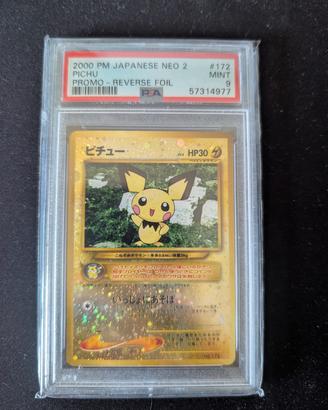 TCG Pokémon Pichu promo PSA 9 Reverse foil neo 2 