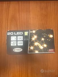 Luci di Natale 20 LED bianco caldo 1,90 m – nuove