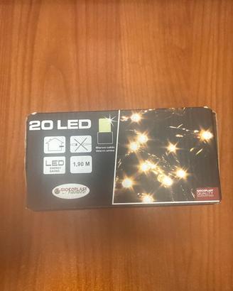 Luci di Natale 20 LED bianco caldo 1,90 m – nuove