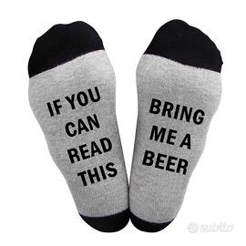Calze simpatiche uomo, se leggi dammi una birra.