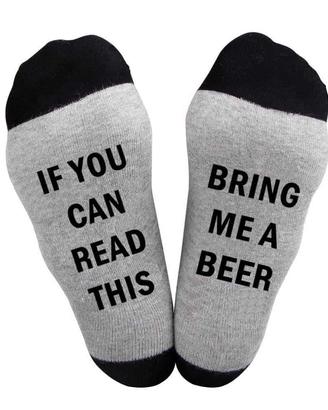 Calze simpatiche uomo, se leggi dammi una birra.
