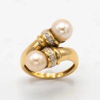 Anello donna in oro giallo 18 kt a contrariè E.285