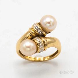 Anello donna in oro giallo 18 kt a contrariè E.285