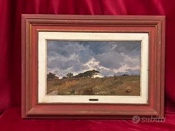 Dipinto Masaniello Luschi olio 30x50 labronico