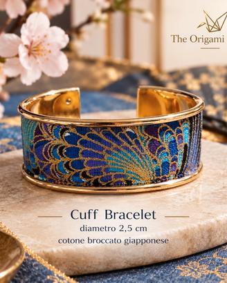 bracciale rigido rivestito in tessuto giapponese 