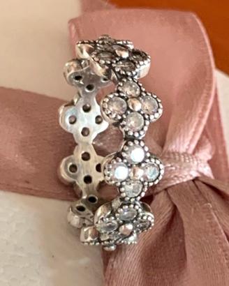 Anello pandora con fiori scintillanti, nuovo