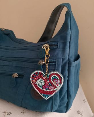 Portachiavi cuore diamond painting doppia facci