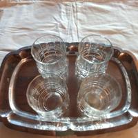 Set di 4 bicchieri da acqua fondo lavorato