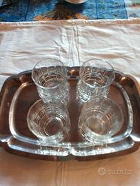 Set di 4 bicchieri da acqua fondo lavorato