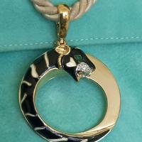 ciondolo tigre in argento 925 e placcato oro 18Kt