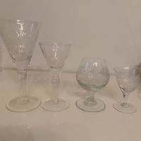 Set 4 bicchieri cristallo inciso  ‘30