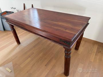 Tavolo in legno massello allungabile - 148/248x80