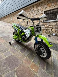 Moto elettrica Kawasaki per bambini con rotelle
