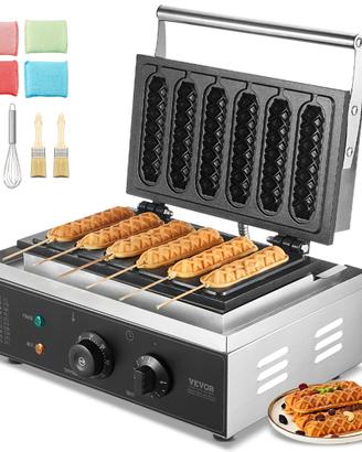 Waffle Stick Maker Commerciale 6 Pezzi 1500W
