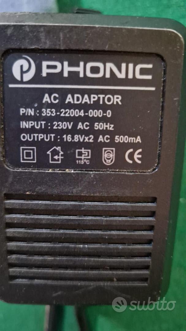 ALIMENTATORE ADATTATORE AC-AC 18 V per mixer USB 2 Alesis