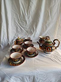 Servizio Tè in ceramica decorata a mano smaltata