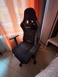 Sedia ufficio gaming recrinabile con massaggiatore