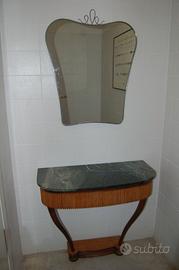Consolle in legno anni '50 e Specchio