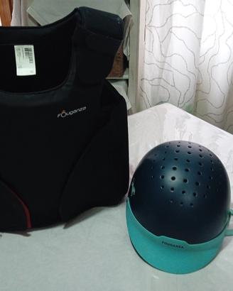Casco e gilet equitazione (età circa 14 anni)