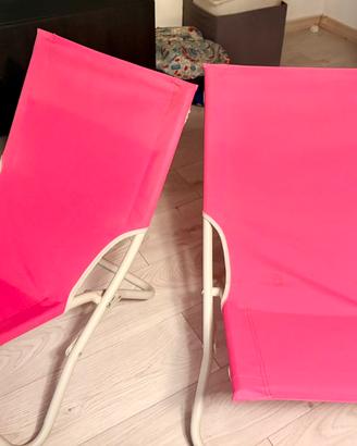 Coppia Sdraio/sedie rosa pieghevoli