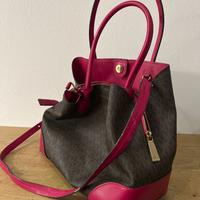 Michael Kors shopper logo marrone e fucsia