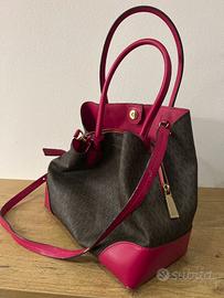 Michael Kors shopper logo marrone e fucsia