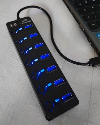 HUB USB 3.O 7 porte alta velocità 